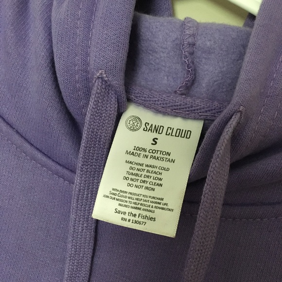 Sand Cloud Lilac Purple Crop Top Hoodie - Picture 4 of 9